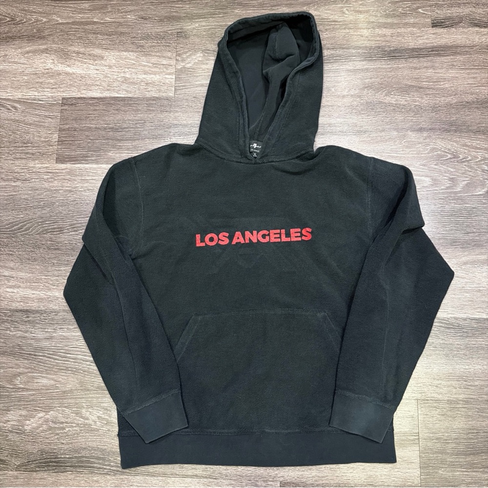 7 For All Mankind Hoodie Reversible Long Sleeve Black Men’s Small